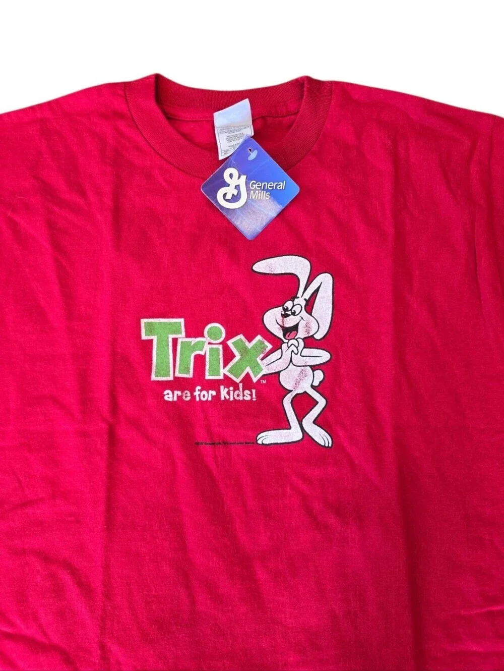 Trix General Mills Vibtage Kids Short Sleeve Red Graphic T-shirt XL